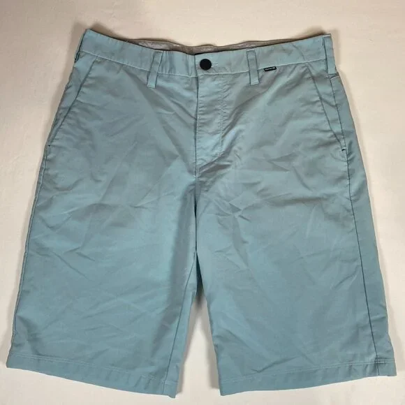 Hurley x Nike Dri-Fit Flat Front Men's Shorts 32 Blue Polyester Blend - Picture 1 of 6